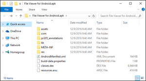 提取后Windows资源管理器中.apk文件的屏幕截图