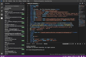 Microsoft Visual Studio代码1中的.htm文件的屏幕快照