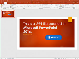 Microsoft PowerPoint 2016中.ppt文件的屏幕快照