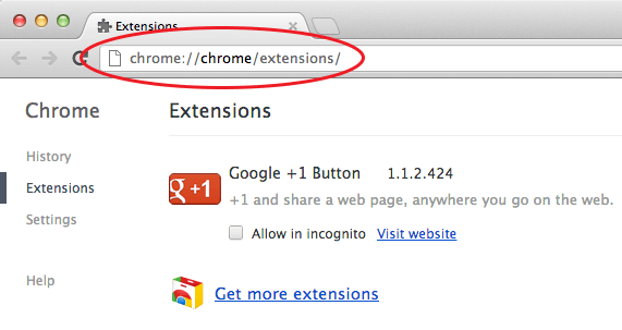 Google Chrome扩展程序窗口