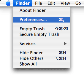 Mac OS X Finder首选项