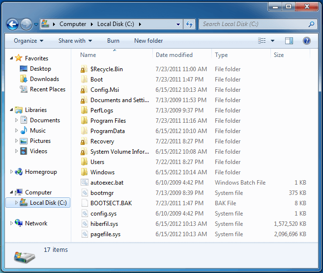 Windows 7显示文件