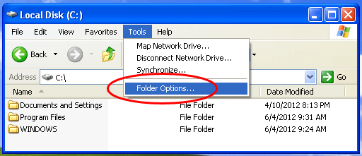 Windows XP文件夹选项