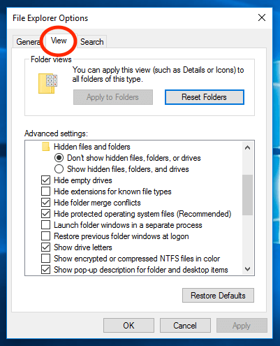 Windows 10文件资源管理器视图选项