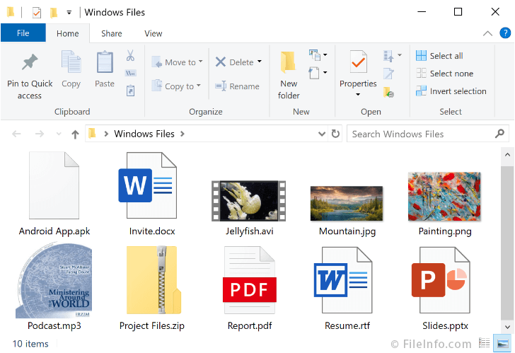 常见的Windows文件扩展名