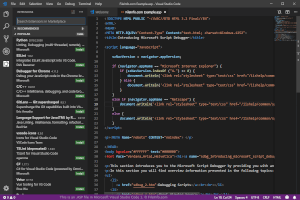Microsoft Visual Studio代码1中.asp文件的屏幕快照