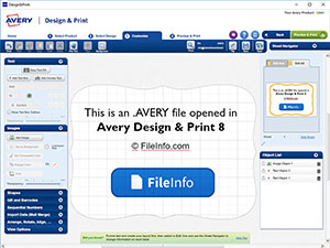 Avery Design＆Print 8中的.avery文件的屏幕截图