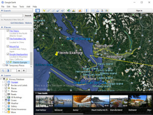 Google Earth 7中.gpx文件的屏幕截图