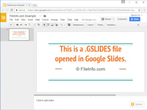 Google幻灯片（Google云端硬盘）中的.gslides文件的屏幕截图