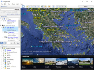 Google Earth 7中.kml文件的屏幕截图