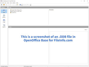 Apache OpenOffice Base 4.1.3中.odb文件的屏幕截图
