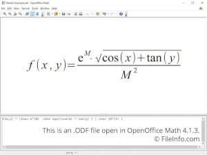 OpenOffice Math 4.1.3中的.odf文件的屏幕截图