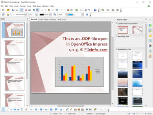 Apache OpenOffice Impress 4.1.3中.odp文件的屏幕截图