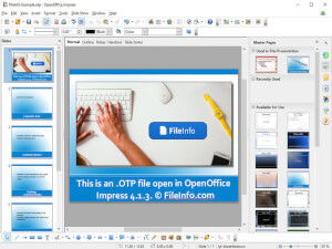 Apache OpenOffice Impress 4.1.3中.otp文件的屏幕截图