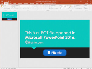 Microsoft PowerPoint 2016中的.pot文件的屏幕快照