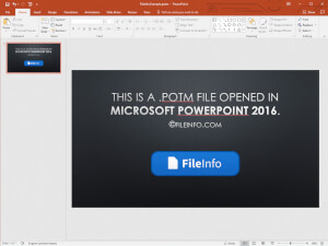 Microsoft PowerPoint 2016中的.potm文件的屏幕快照