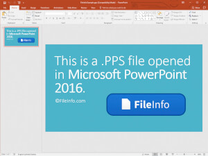 Microsoft PowerPoint 2016中的.pps文件的屏幕快照