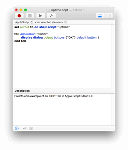 AppleScript编辑器2.9中.scpt文件的屏幕快照