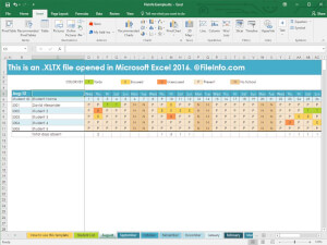 Microsoft Excel 2016中.xltx文件的屏幕快照