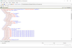 Microsoft XML记事本2007中.xsd文件的屏幕快照