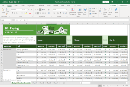 Microsoft Excel 2019的屏幕快照