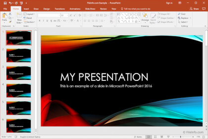 Microsoft PowerPoint 2016的屏幕快照